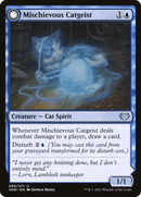 Mischievous Catgeist (VOW-069)  Foil - Innistrad: Crimson Vow: (Double Faced Transform)