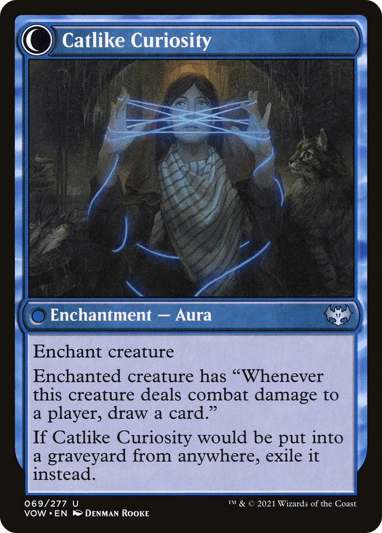 Mischievous Catgeist (VOW-069)  Foil - Innistrad: Crimson Vow: (Double Faced Transform)