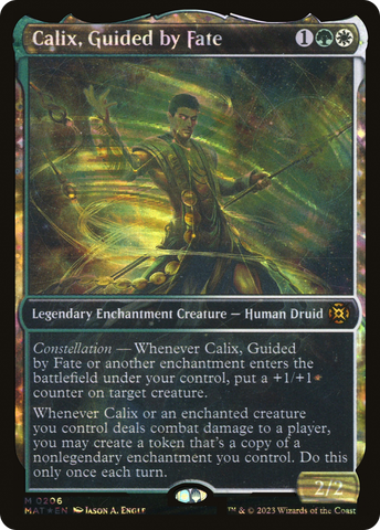 Calix, Guided by Fate (Halo Foil) (MAT-206)  Foil - March of the Machine: The Aftermath: (Showcase, enchantment)