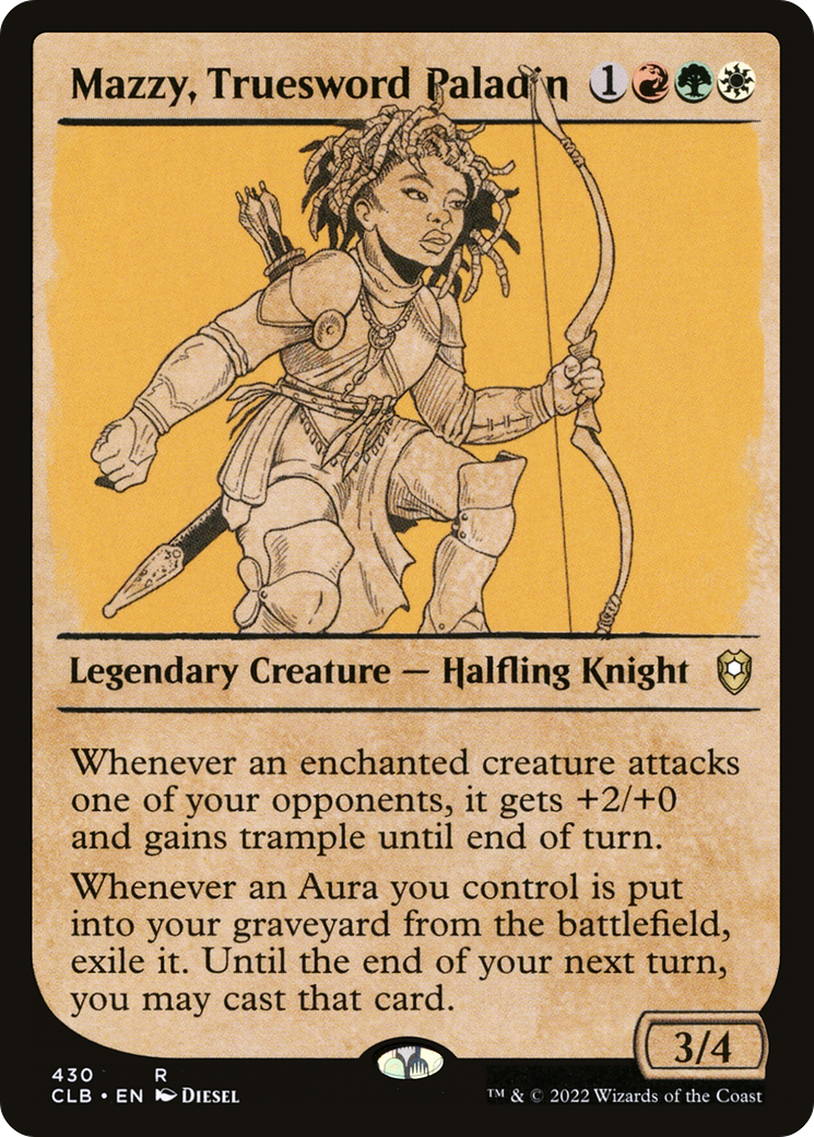 Mazzy, Truesword Paladin (Showcase) (CLB-430) - Commander Legends: Battle for Baldur's Gate: (Showcase) Foil