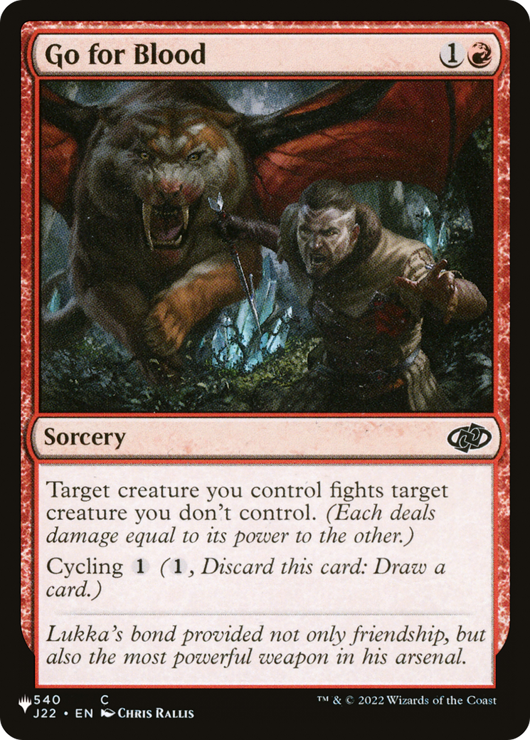 Go for Blood (LIST-J22-540)  - The List
