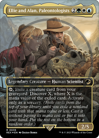 Ellie and Alan, Paleontologists (Borderless) (Emblem) (REX-035)  Foil - Jurassic World Collection