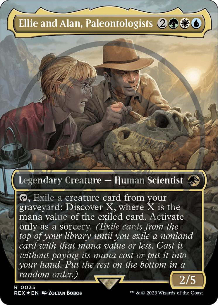 Ellie and Alan, Paleontologists (Borderless) (Emblem) (REX-035) - Jurassic World Collection (Borderless) Foil