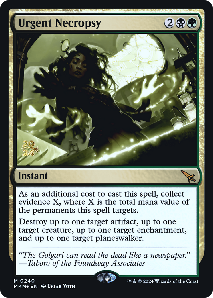 Urgent Necropsy (PRE-240)  Foil - Murders at Karlov Manor Promos