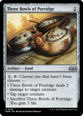 Three Bowls of Porridge (WOE-253)  Foil - Wilds of Eldraine
