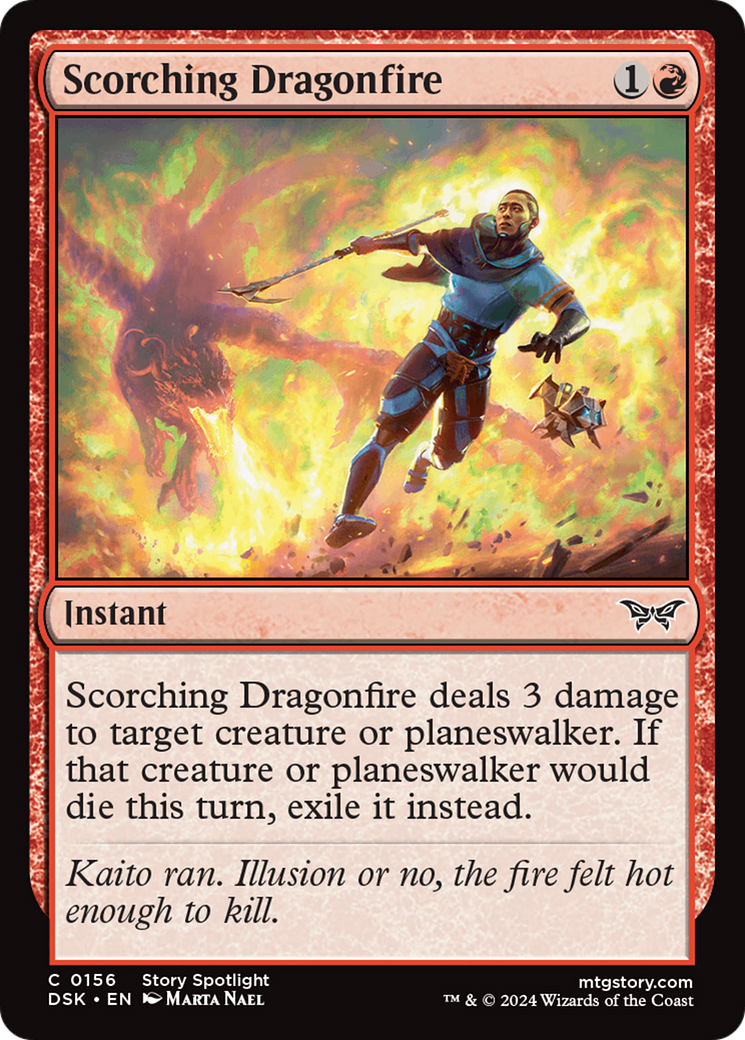 Scorching Dragonfire (DSK-156) - Duskmourn: House of Horror Foil