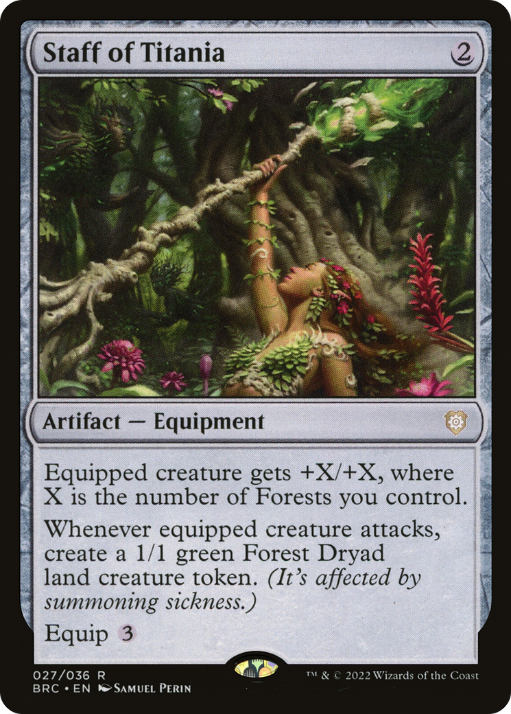Staff of Titania (BRC-027)  Foil - The Brothers' War Commander
