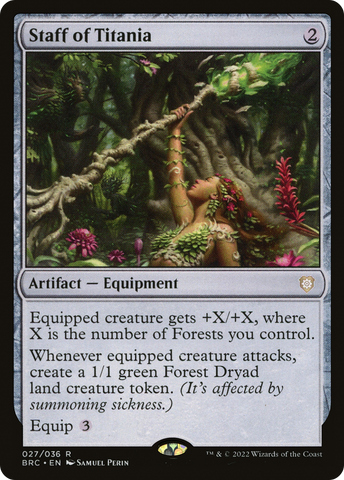 Staff of Titania (BRC-027)  Foil - The Brothers' War Commander