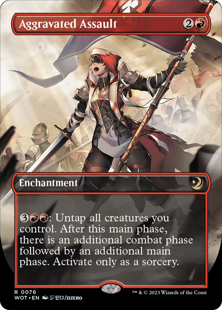 Aggravated Assault (Anime Borderless) (WOT-076)  Foil - Wilds of Eldraine: Enchanting Tales