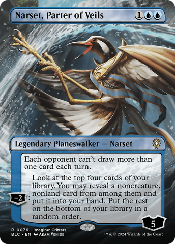 Narset, Parter of Veils (Borderless) (BLC-076)  - Bloomburrow Commander