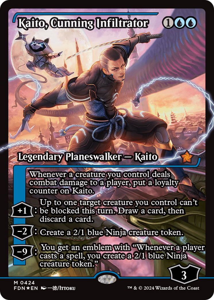 Kaito, Cunning Infiltrator (Showcase) (FDN-424)  Foil - Foundations: (Showcase)