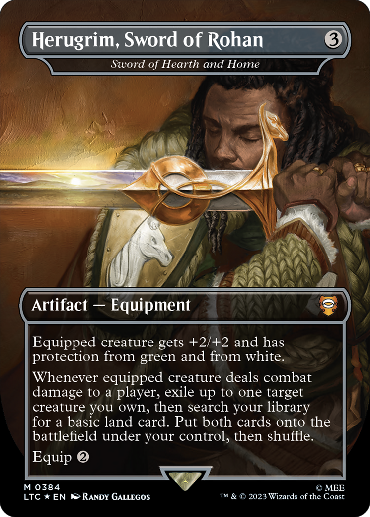 Herugrim, Sword of Rohan - Sword of Hearth and Home (Surge Foil) (LTC-384)  Foil - Tales of Middle-earth Commander / Herugrim, Sword of Rohan (Borderless)