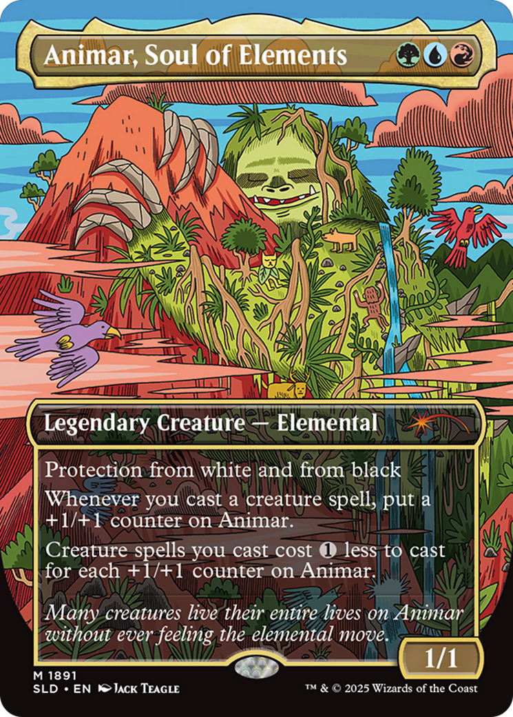 Animar, Soul of Elements (Rainbow Foil) (SLD-1891)  Foil - Secret Lair Drop (Borderless)