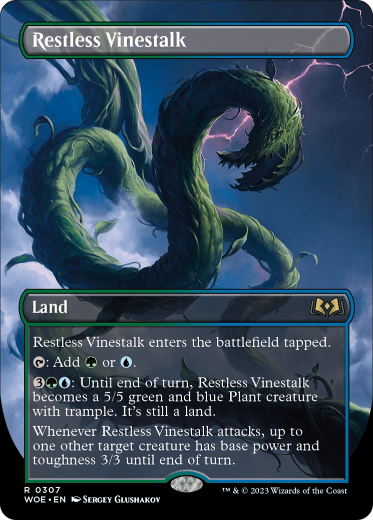 Restless Vinestalk (Borderless) (WOE-307)  Foil - Wilds of Eldraine