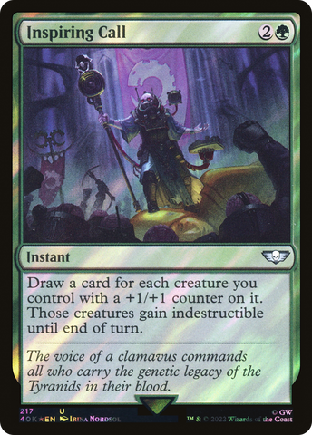 Inspiring Call (Surge Foil) (40K-217)  Foil - Warhammer 40,000 Commander