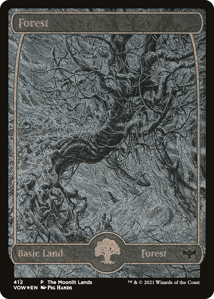 Forest (VOW-412)  Etched Foil - Innistrad: Crimson Vow