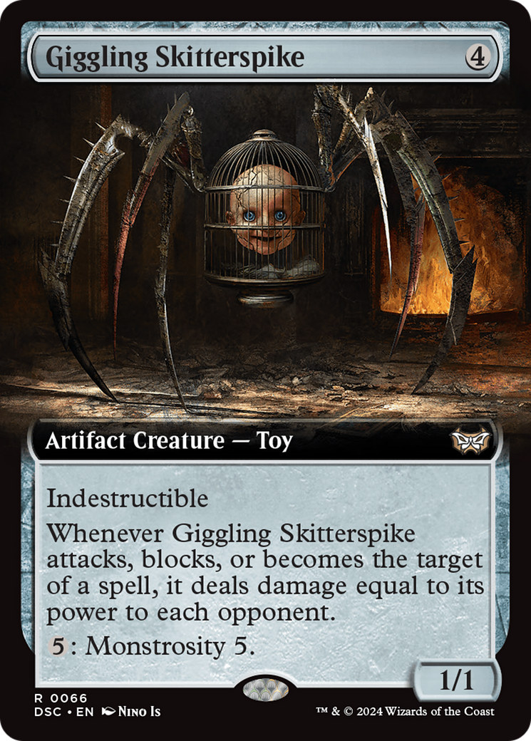 Giggling Skitterspike (Extended Art) (DSC-066)  - Duskmourn: House of Horror Commander: (Extended Art)