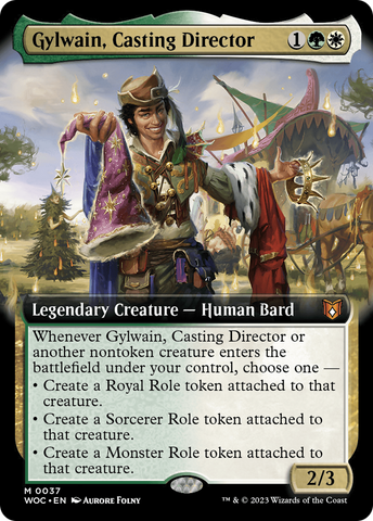 Gylwain, Casting Director (Extended Art) (WOC-037)  Foil - Wilds of Eldraine Commander: (Extended Art)
