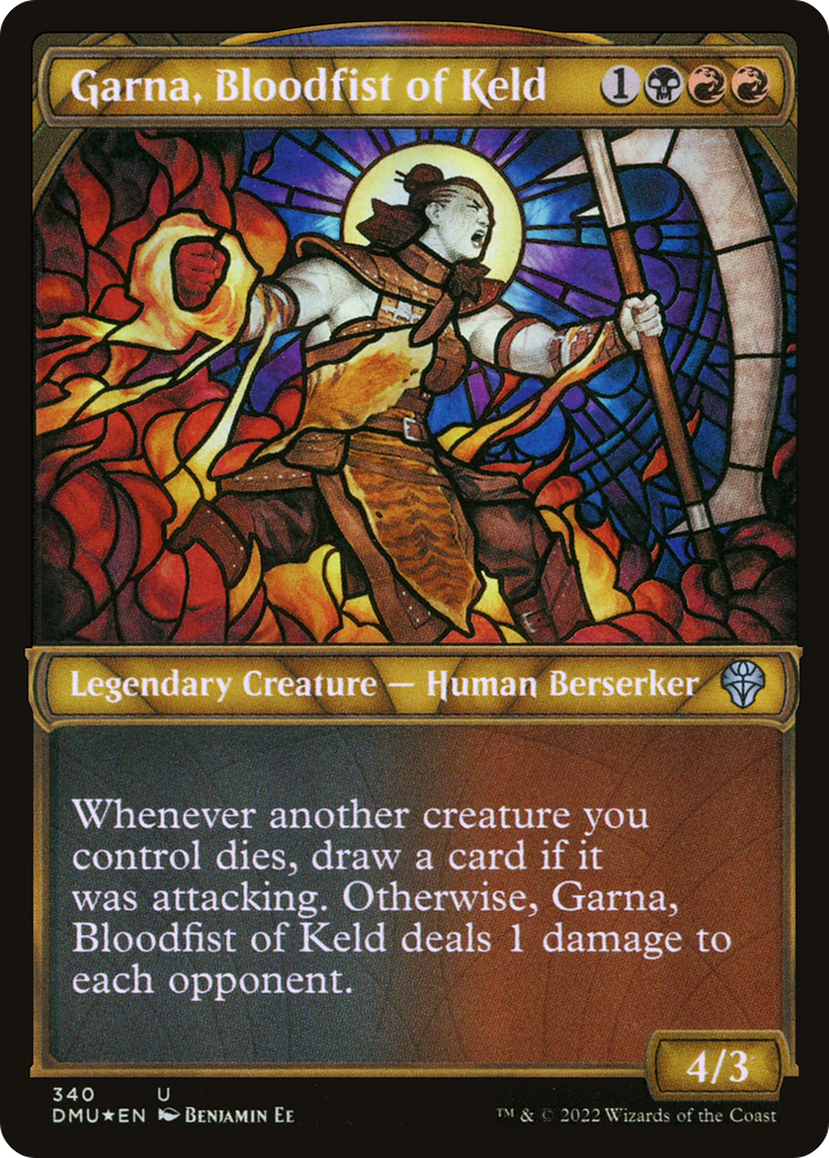 Garna, Bloodfist of Keld (Textured Foil) (DMU-340)  Foil - Dominaria United: (Showcase)