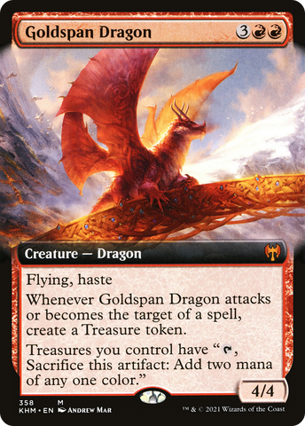 Goldspan Dragon (Extended Art) (KHM-358) - Kaldheim: (Extended Art) Foil