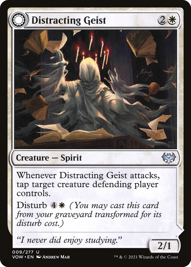 Distracting Geist (VOW-009)  Foil - Innistrad: Crimson Vow: (Double Faced Transform)