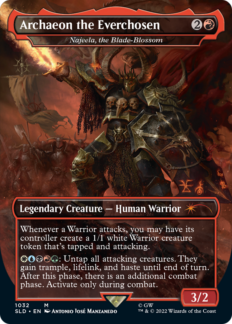 Archaeon the Everchosen - Najeela, the Blade-Blossom (Borderless) (SLD-1032) - Secret Lair Drop / Archaeon the Everchosen (Borderless) Foil