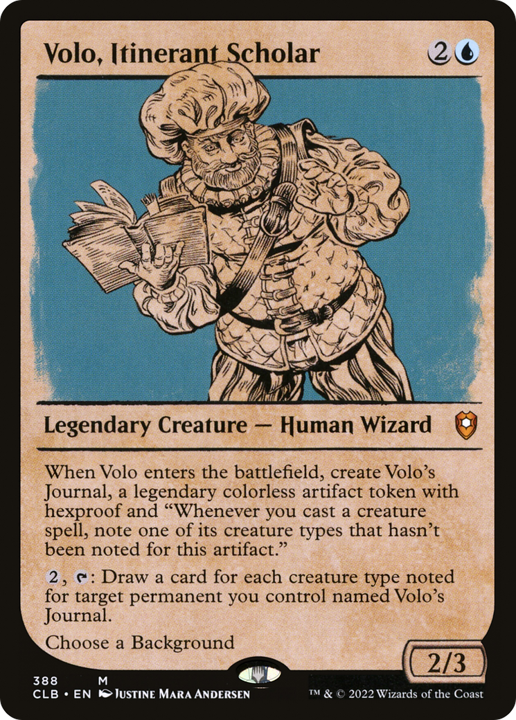 Volo, Itinerant Scholar (Showcase) (CLB-388)  - Commander Legends: Battle for Baldur's Gate: (Showcase)