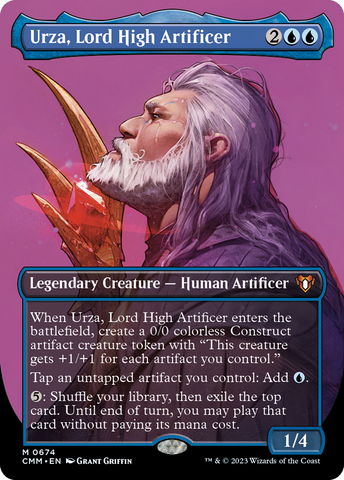 Urza, Lord High Artificer (Borderless) (CMM-674)  Foil - Commander Masters