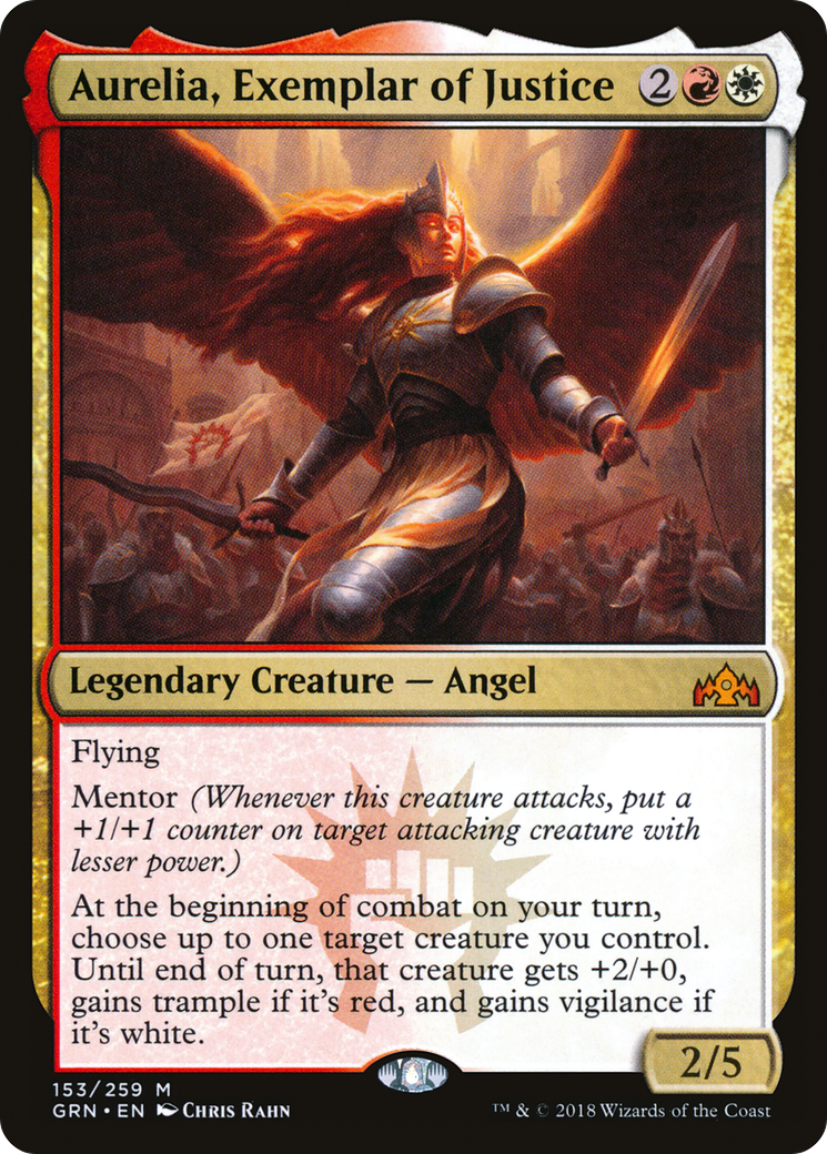 Aurelia, Exemplar of Justice (GRN-153)  Foil - Guilds of Ravnica