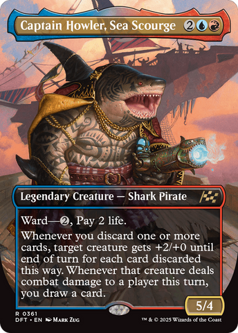 Captain Howler, Sea Scourge (DFT-361) - Aetherdrift (Borderless) Foil