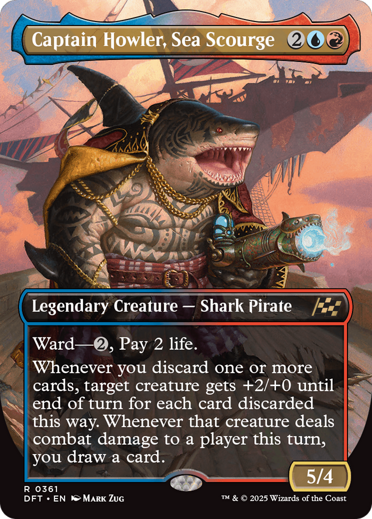 Captain Howler, Sea Scourge (Borderless) (DFT-361)  Foil - Aetherdrift