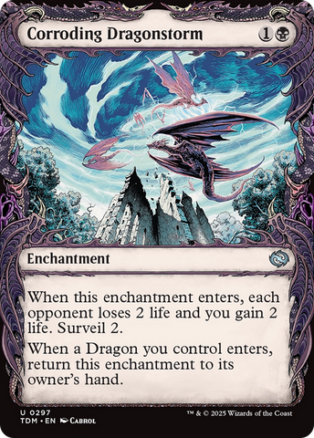 Corroding Dragonstorm (Showcase) (TDM-297)  Foil - Tarkir: Dragonstorm: (Showcase, enchantment)