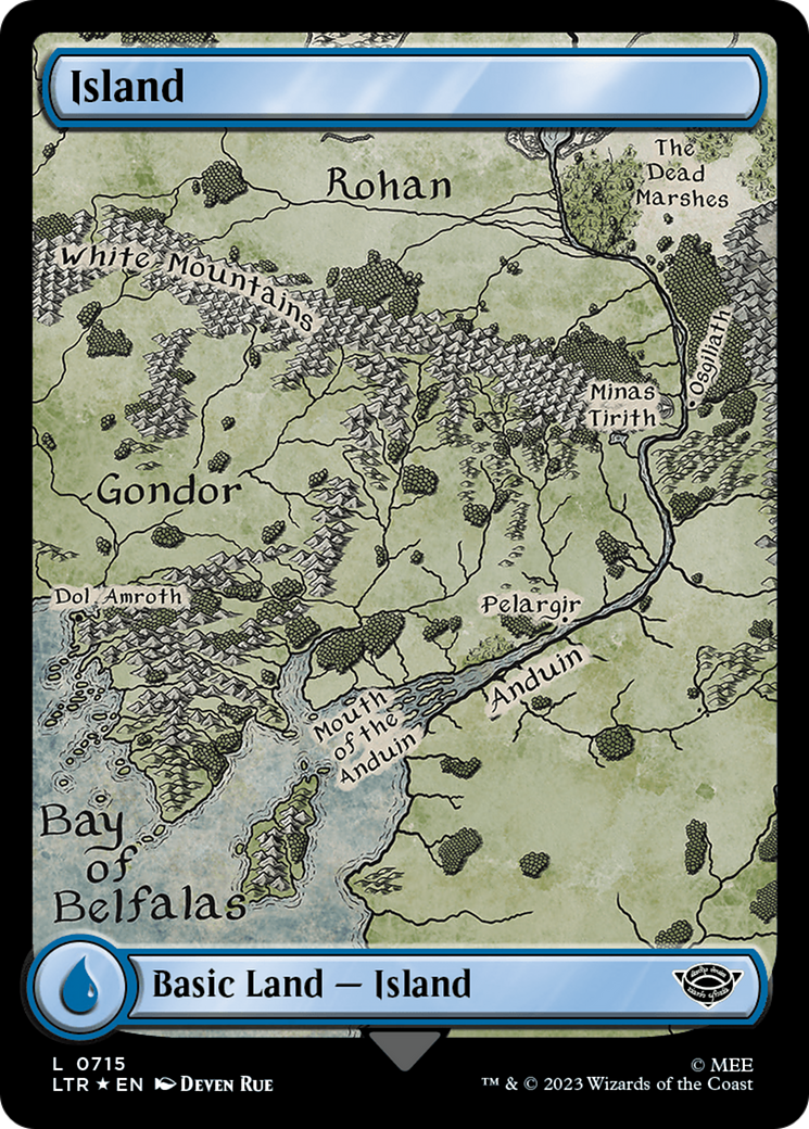Island (0715) (Surge Foil) (LTR-715) - The Lord of the Rings: Tales of Middle-earth Foil