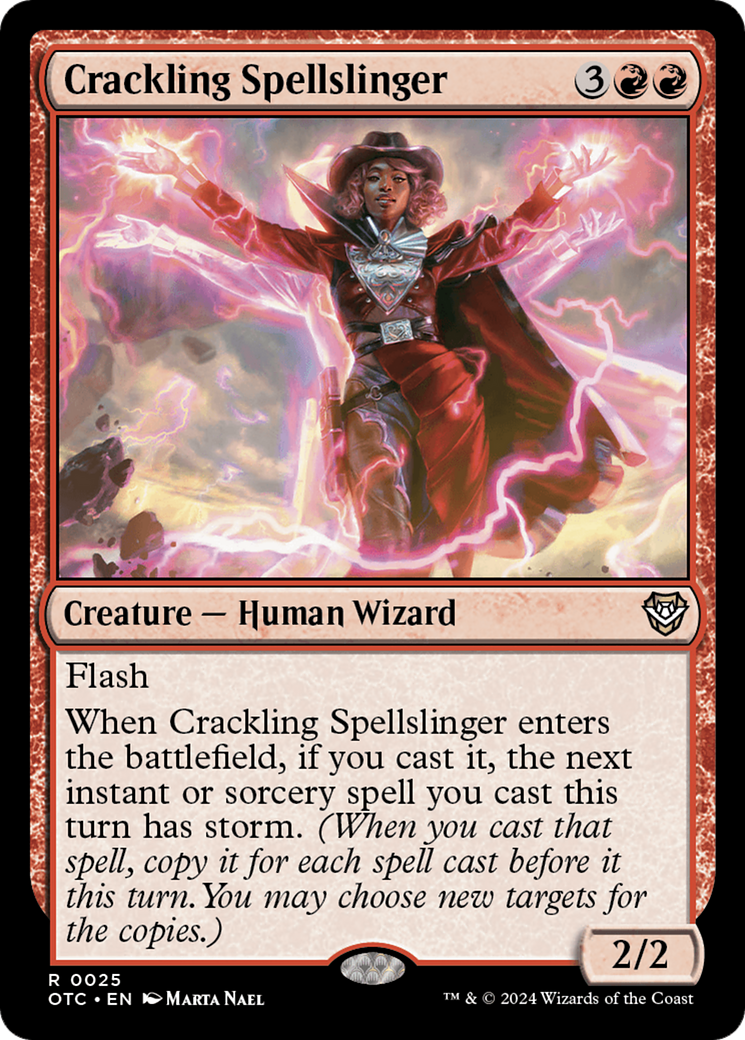 Crackling Spellslinger (OTC-025)  - Outlaws of Thunder Junction Commander