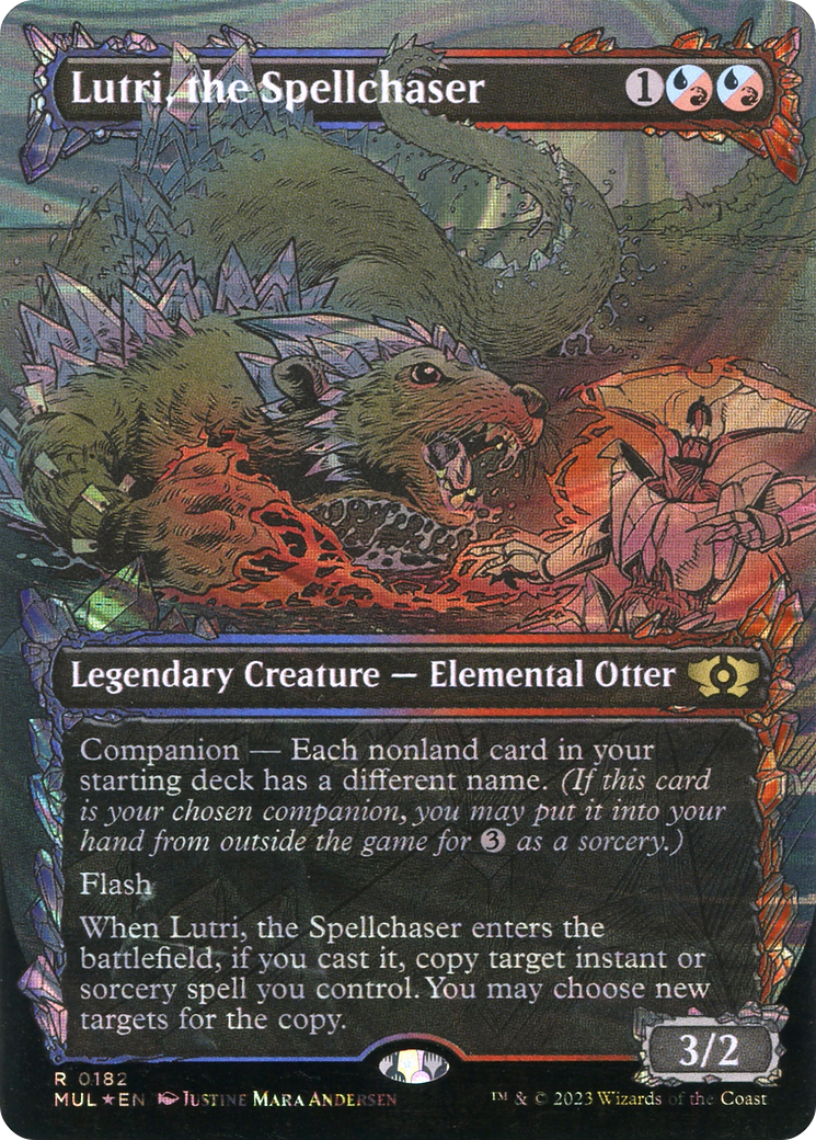 Lutri, the Spellchaser (Halo Foil) (MUL-182) - Multiverse Legends: (Showcase) (Borderless) Foil