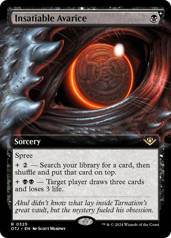 Insatiable Avarice (Extended Art) (OTJ-325)  Foil - Outlaws of Thunder Junction: (Extended Art, spree)