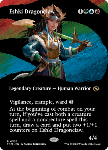 Eshki Dragonclaw (Borderless) (TDM-356) - Tarkir: Dragonstorm: (Showcase) (Borderless)