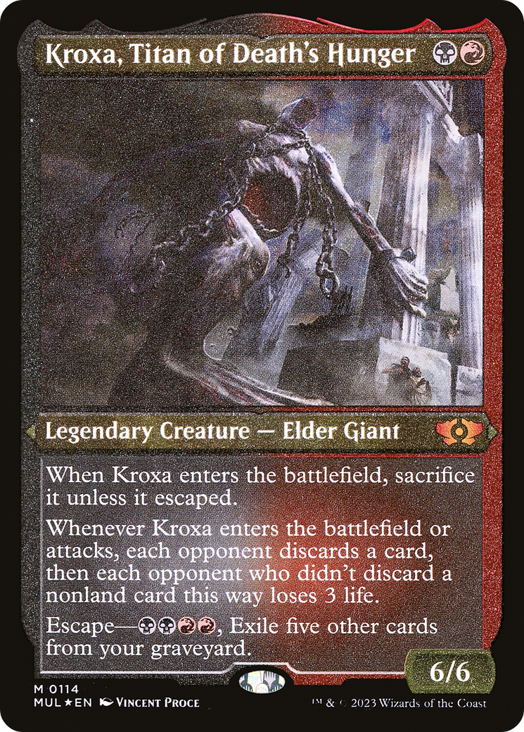 Kroxa, Titan of Death's Hunger (Foil Etched) (MUL-114)  Foil - Multiverse Legends