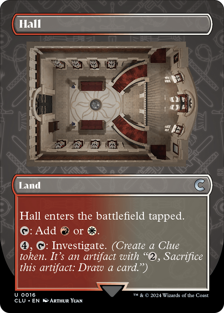 Hall (Borderless) (CLU-016)  - Ravnica: Clue Edition
