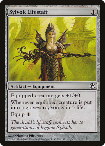 Sylvok Lifestaff (SOM-209)  Foil - Scars of Mirrodin