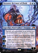 Tezzeret, Betrayer of Flesh (Borderless) (NEO-304) - Kamigawa: Neon Dynasty (Borderless) Foil