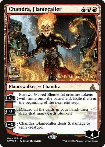 Chandra, Flamecaller (PRE-104)  Foil - Oath of the Gatewatch Promos
