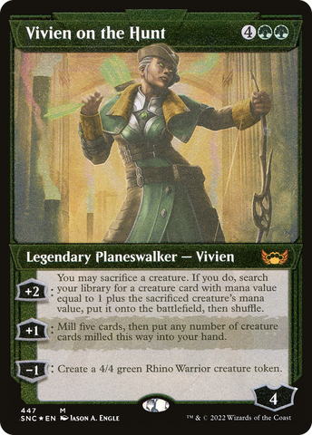 Vivien on the Hunt (Showcase) (Foil Etched) (SNC-447)  Foil - Streets of New Capenna: (Showcase)