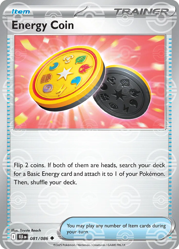 Energy Coin (Poke Ball Pattern) 081/086  - Holofoil SV Black Bolt