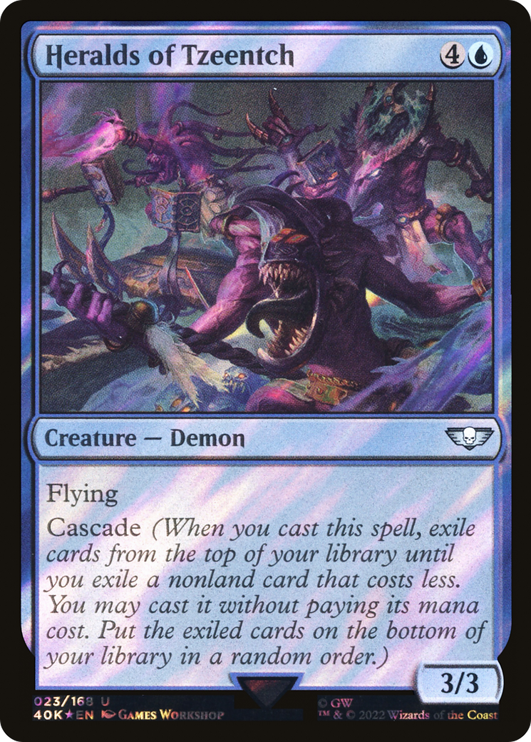 Heralds of Tzeentch (Surge Foil) (40K-023)  Foil - Warhammer 40,000 Commander