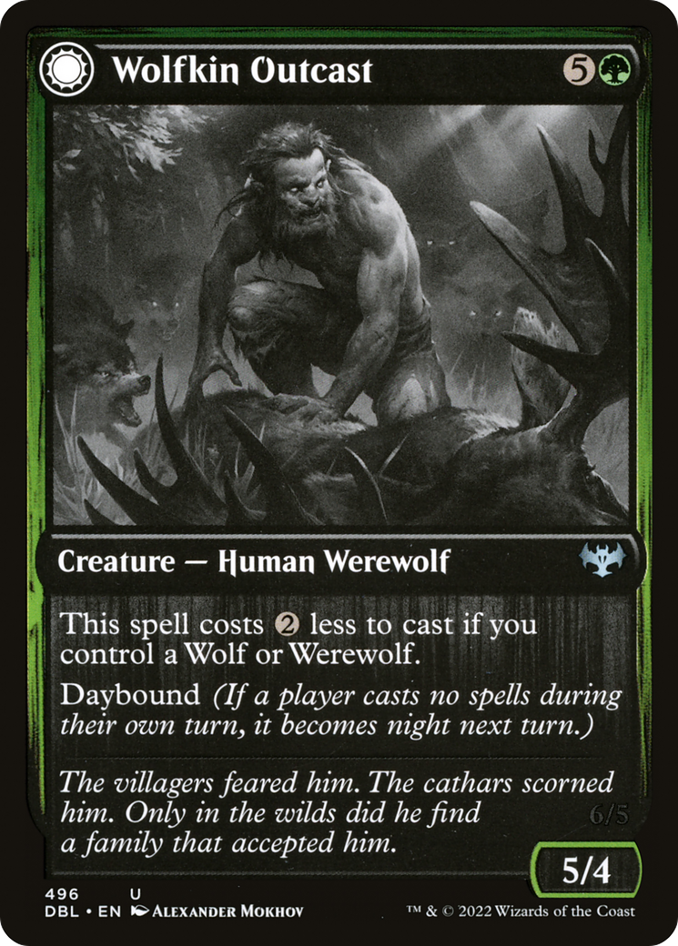 Wolfkin Outcast (DBL-496)  - Innistrad: Double Feature: (Double Faced Transform)