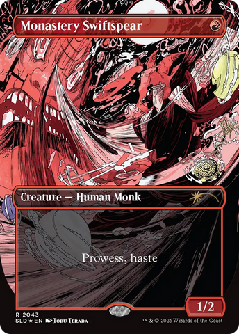 Monastery Swiftspear (2043) (Raised Foil) (SLD-2043)  Foil - Secret Lair Drop (Borderless)