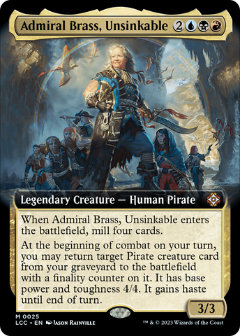 Admiral Brass, Unsinkable (Extended Art) (LCC-025)  Foil - The Lost Caverns of Ixalan Commander: (Extended Art)