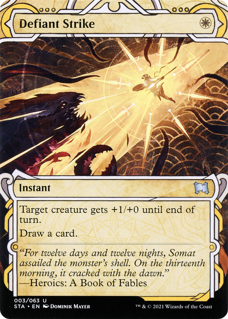 Defiant Strike (STA-003)  - Strixhaven Mystical Archive: (Showcase) (Borderless)
