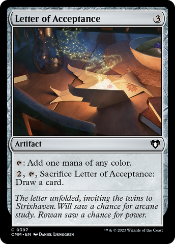Letter of Acceptance (CMM-397)  Foil - Commander Masters